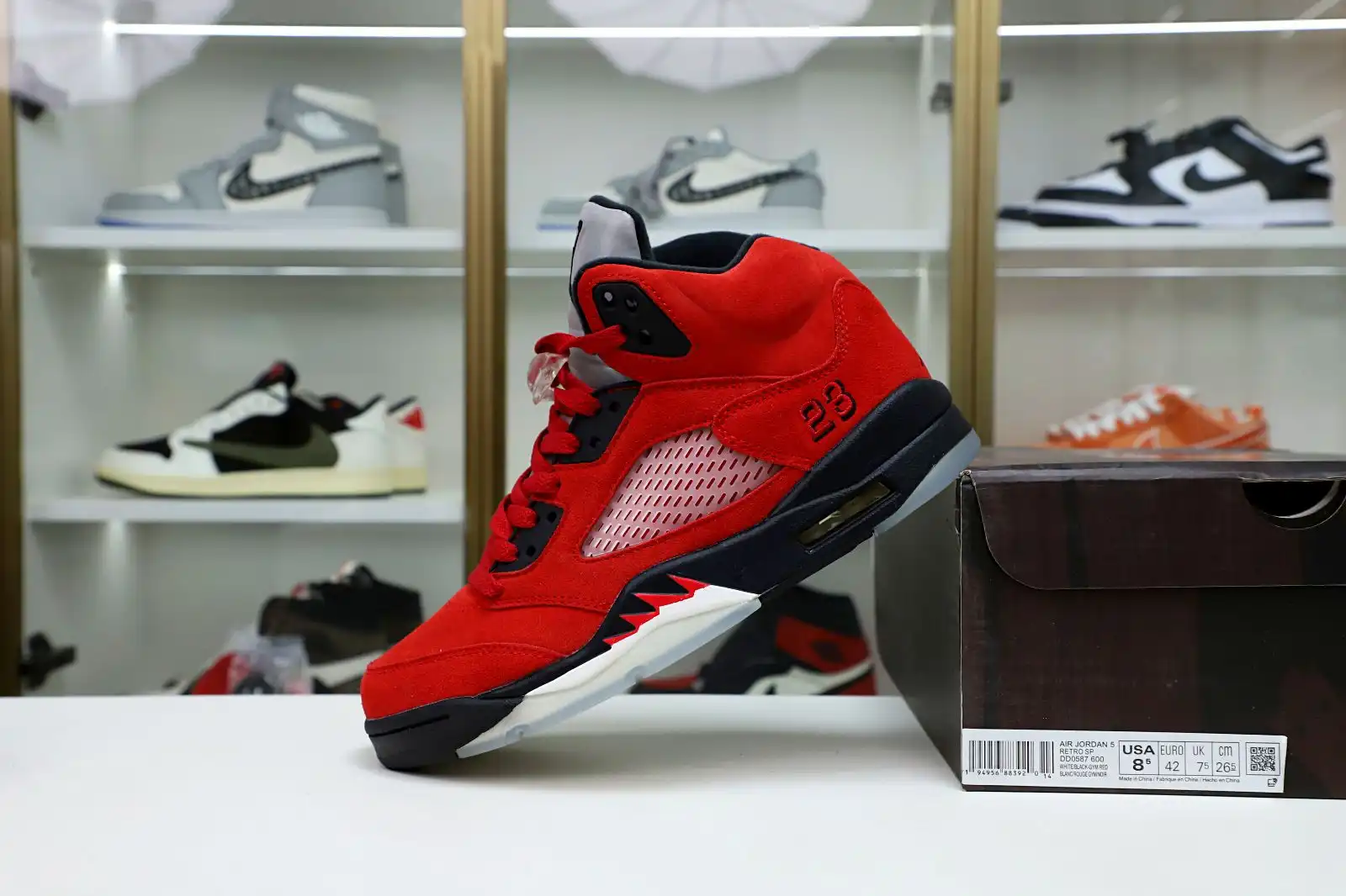 Kimikick AIR JORDAN 5 RETRO RAGING BULL RED SUEDE 0123