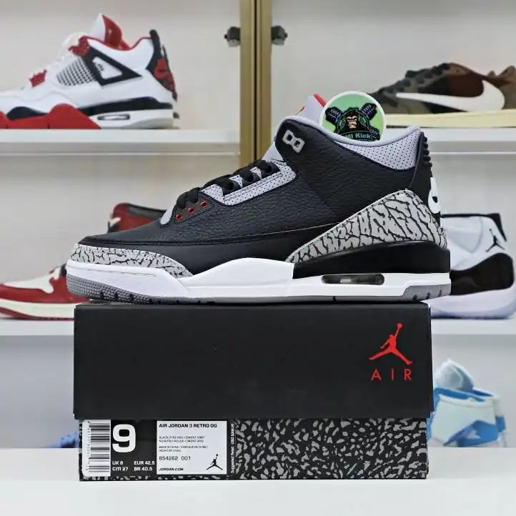 Kimikick Jordan Air Jordan 3 retro blackcement  2018（854262-001） 0127