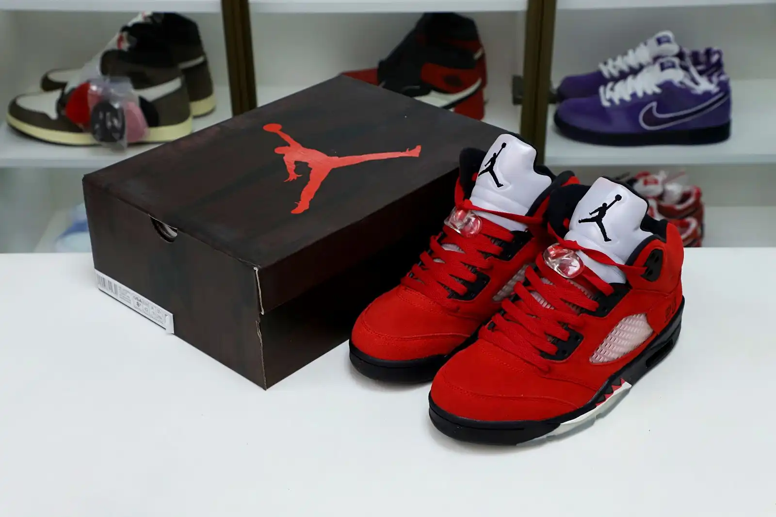 Kimikick AIR JORDAN 5 RETRO RAGING BULL RED SUEDE 0123