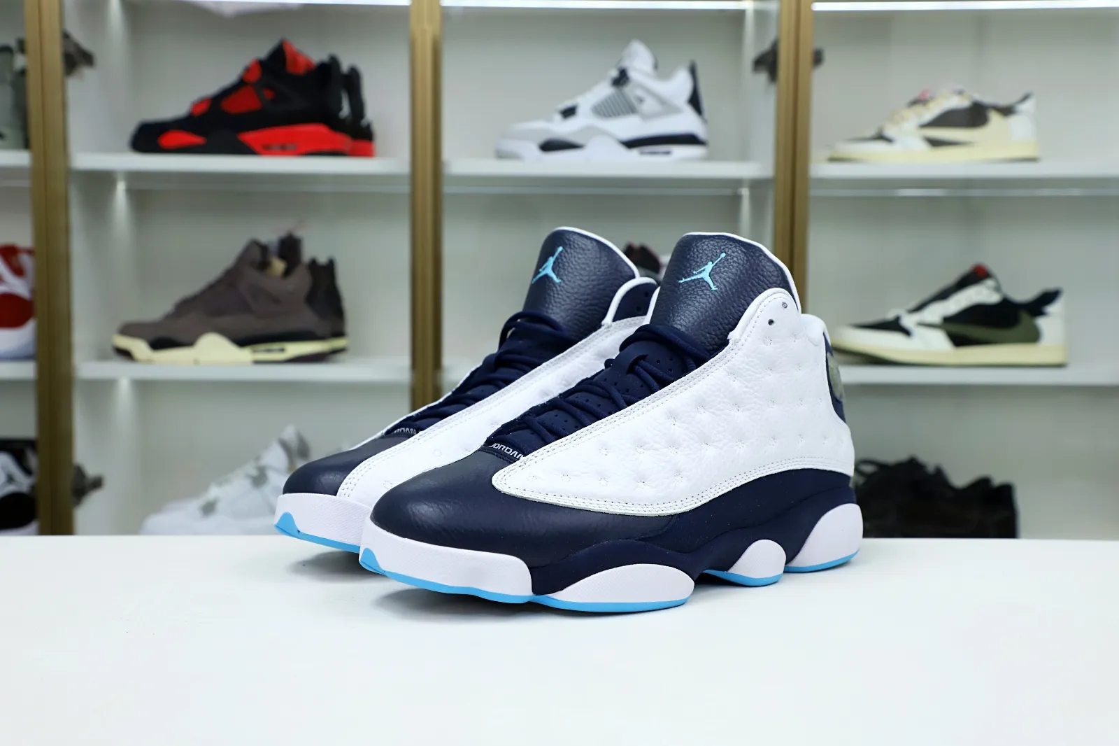 Rep Kimi kick AIR JORDAN 13 RETRO WHITE OBSIDIAN POWDER BLUE 414571-144 0119