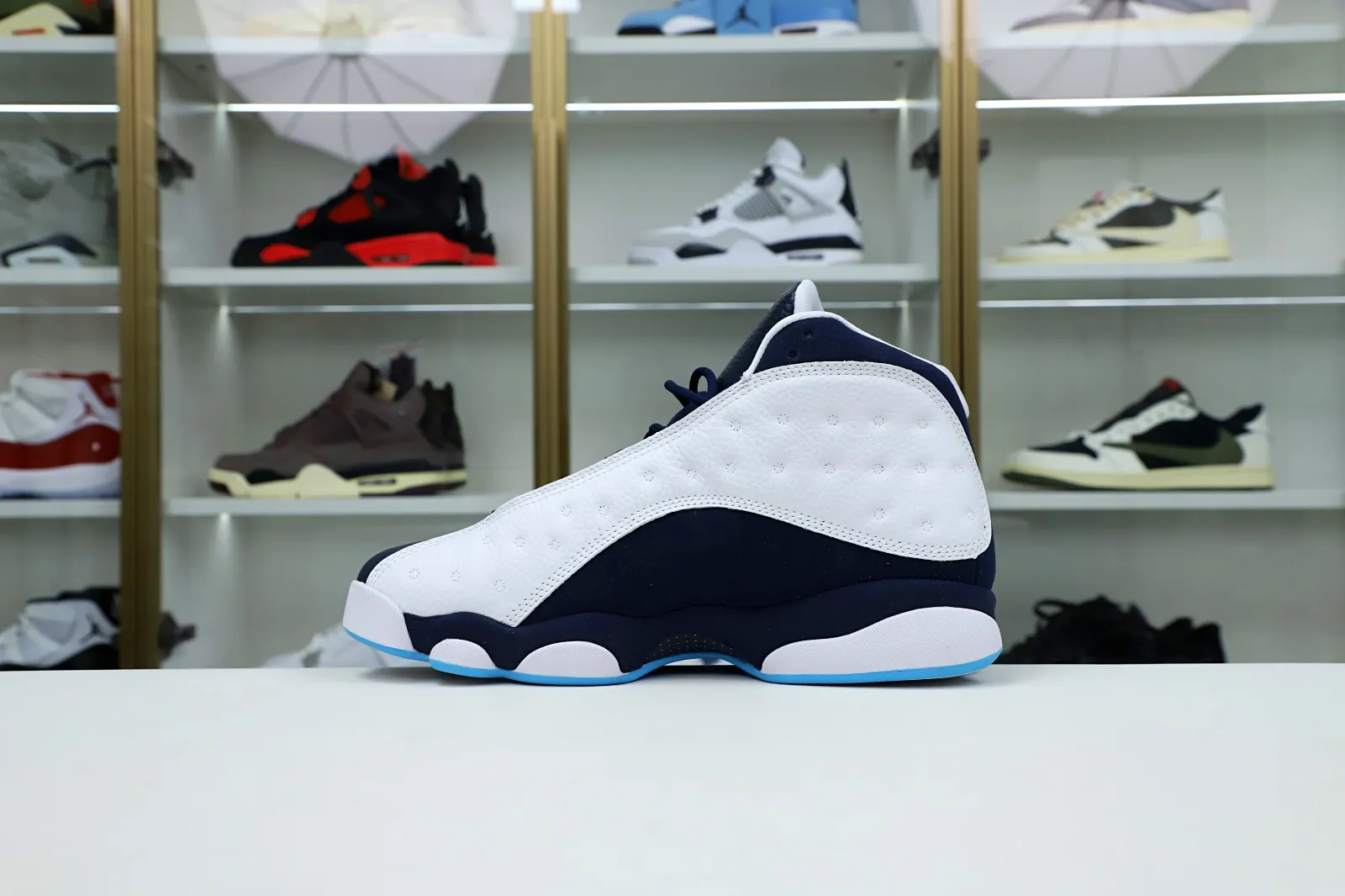 Rep Kimi kick AIR JORDAN 13 RETRO WHITE OBSIDIAN POWDER BLUE 414571-144 0119