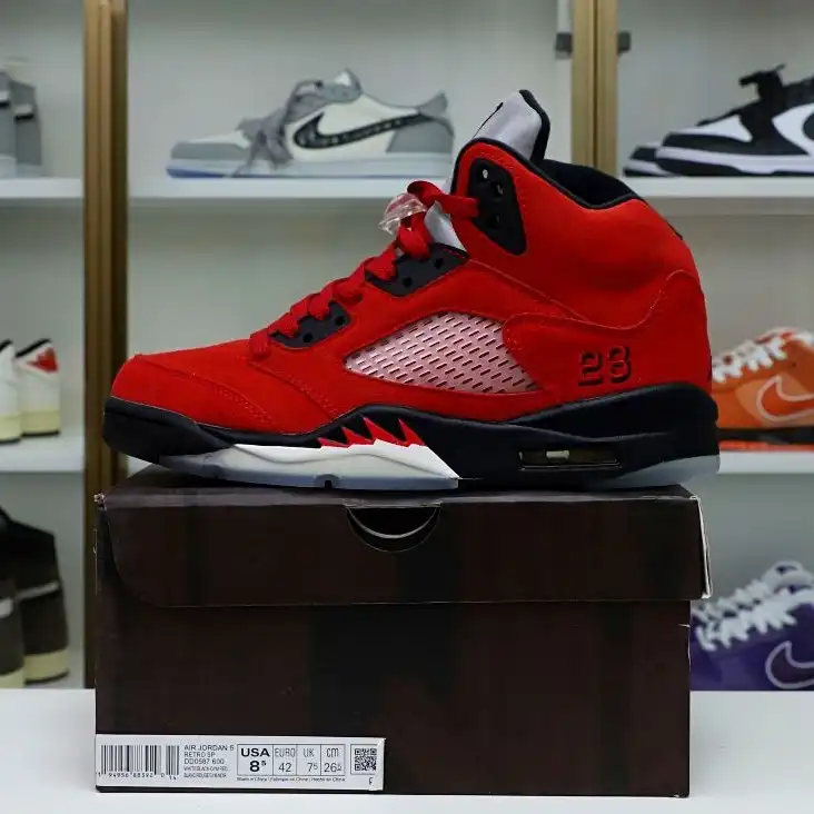 Kimikick AIR JORDAN 5 RETRO RAGING BULL RED SUEDE 0123