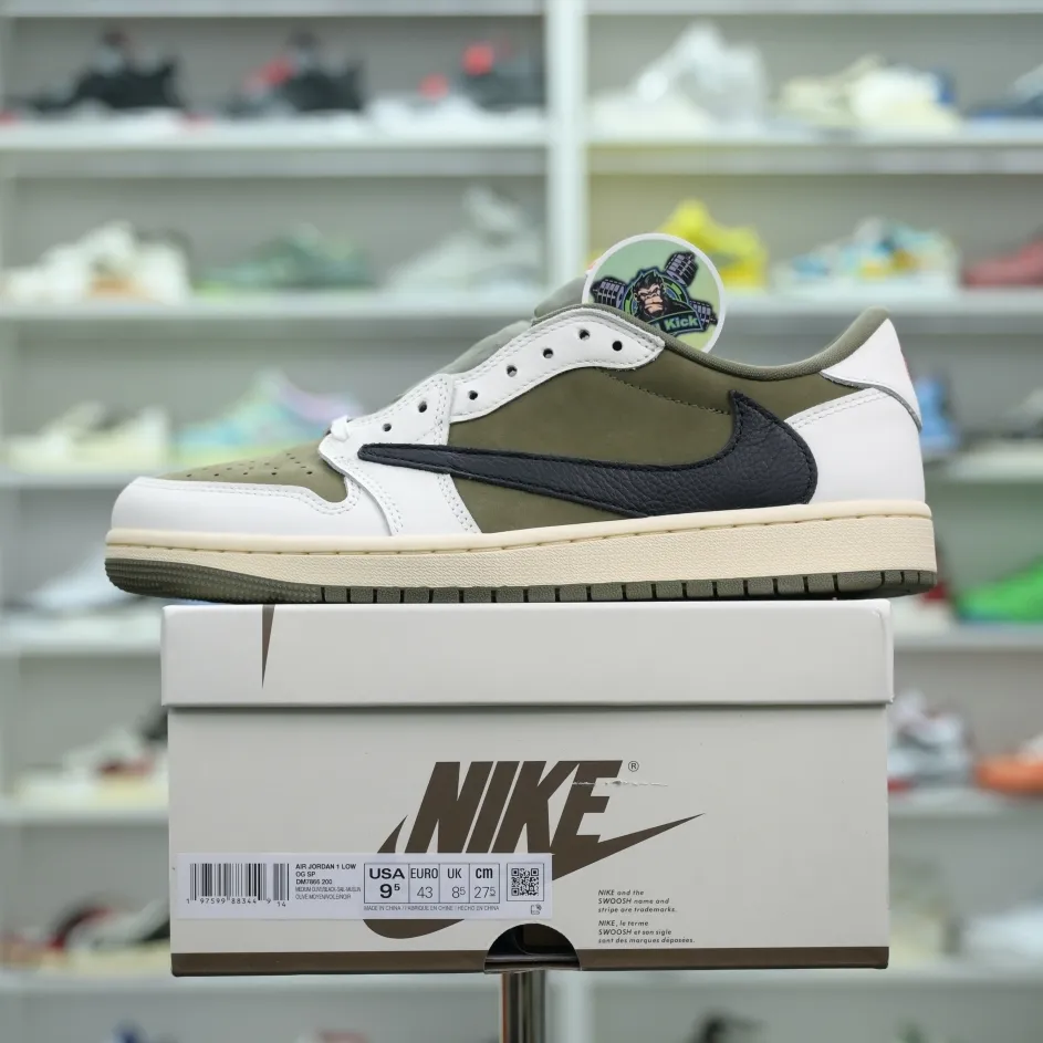 Kimikick Travis Scottx Jordan Air Jordan 1Low OG “Medium Olive” 0121