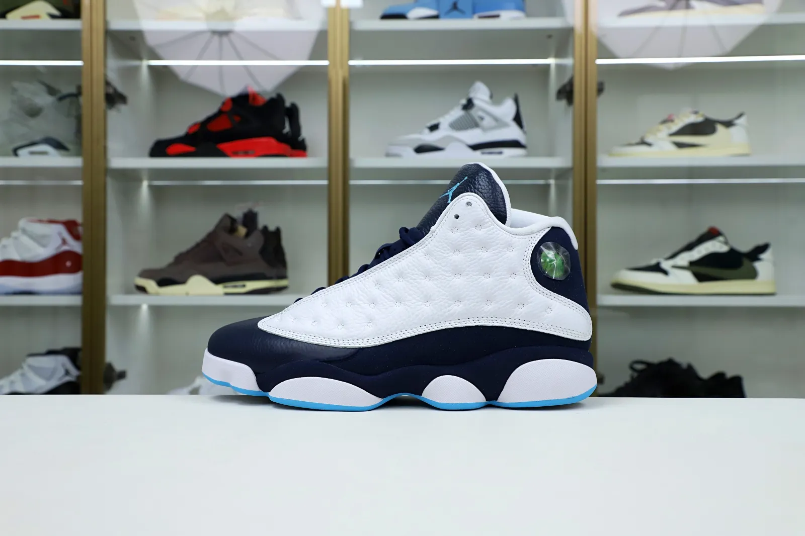 Rep Kimi kick AIR JORDAN 13 RETRO WHITE OBSIDIAN POWDER BLUE 414571-144 0119