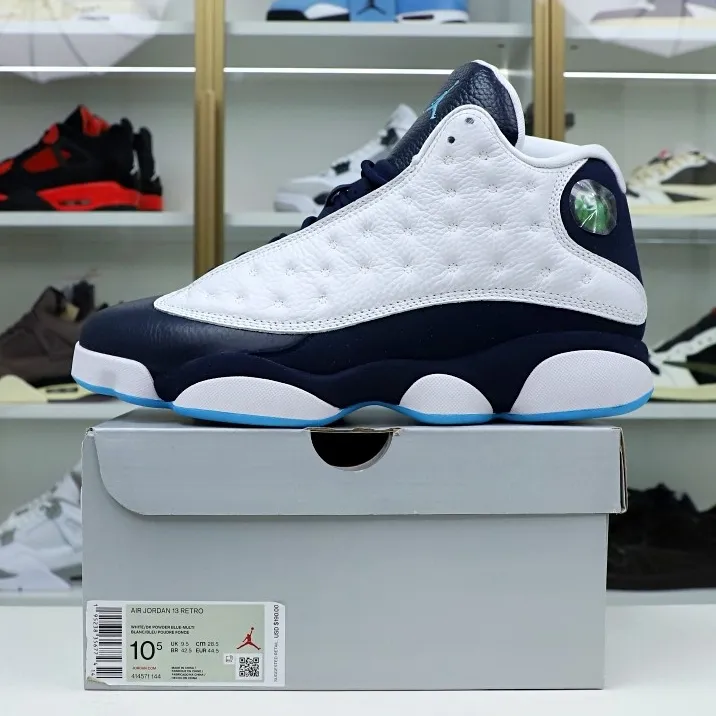 Kimi kick AIR JORDAN 13 RETRO WHITE OBSIDIAN POWDER BLUE 414571-144 0119