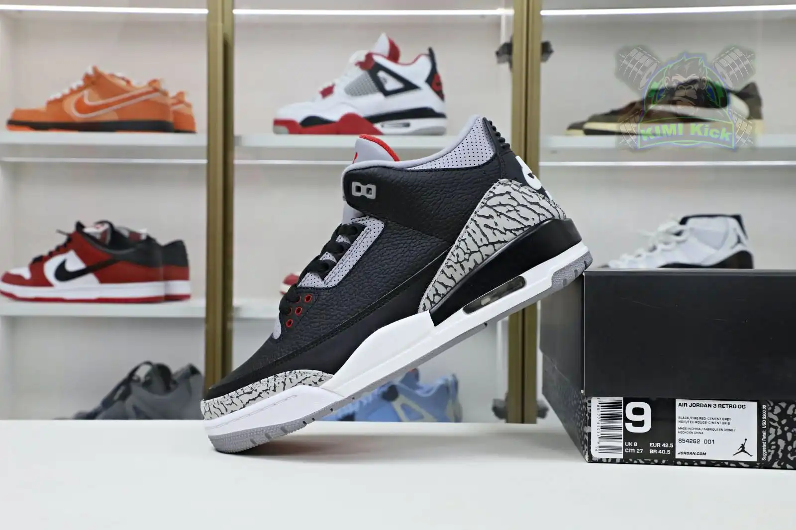 Kimikick Jordan Air Jordan 3 retro blackcement  2018（854262-001） 0127