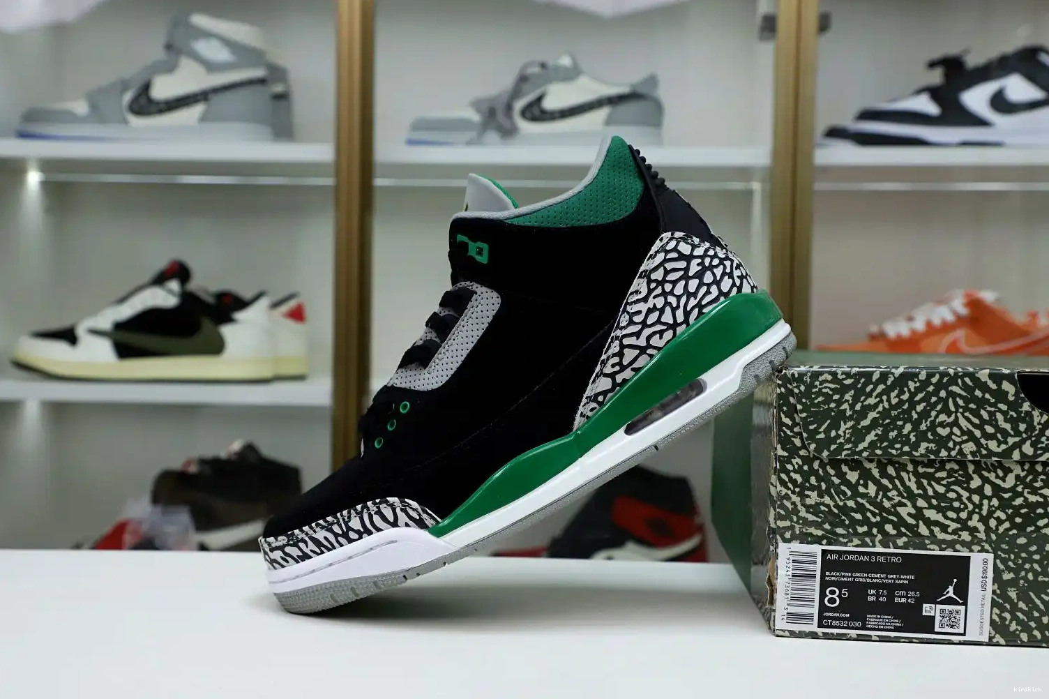 Kimikick JORDAN 3 PINE GREEN AIR 0222