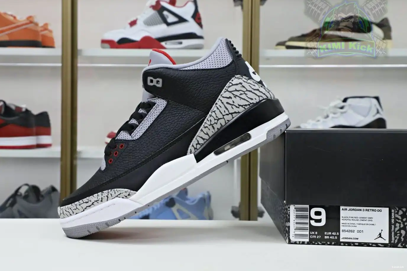 Jordan  Jordan 3 Air retro Kimikick 2018（854262-001） blackcement 0214