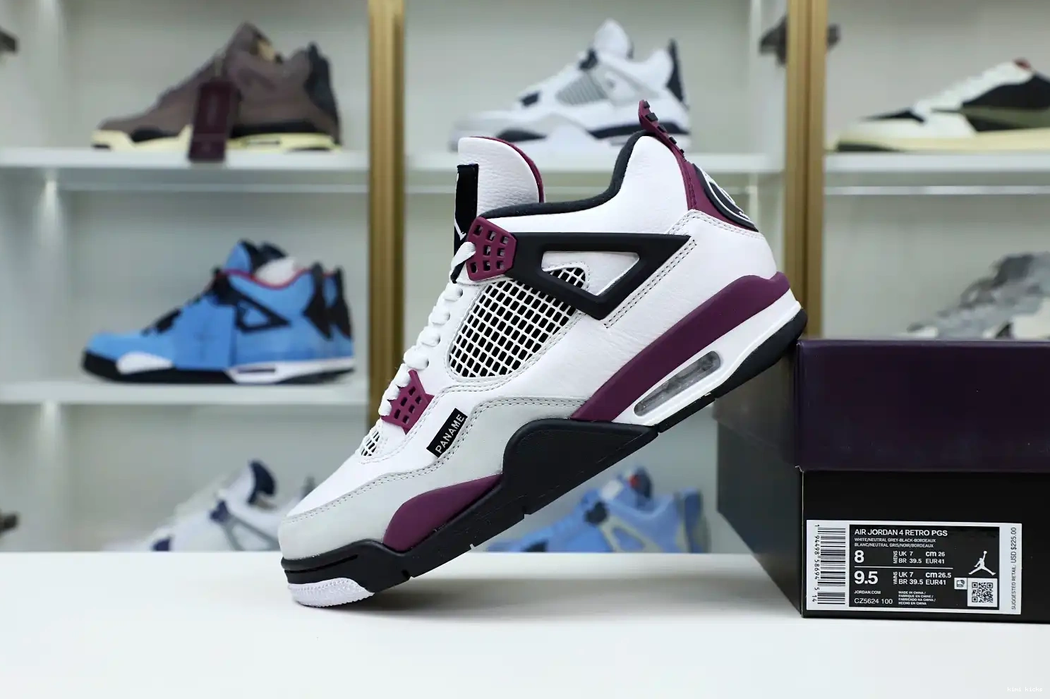 JORDAN PARIS AIR Kimikick RETRO X 'BORDEAUX' SAINT-GERMAIN JORDAN AIR 4 0211