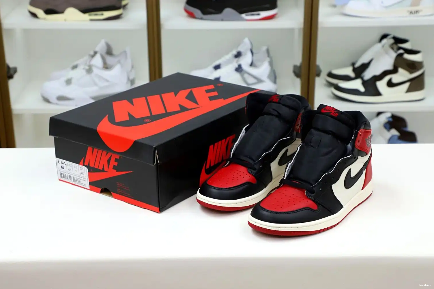 JORDAN HIGH OG 1 AIR RETRO TOE' Kimikick 'BRED 0210