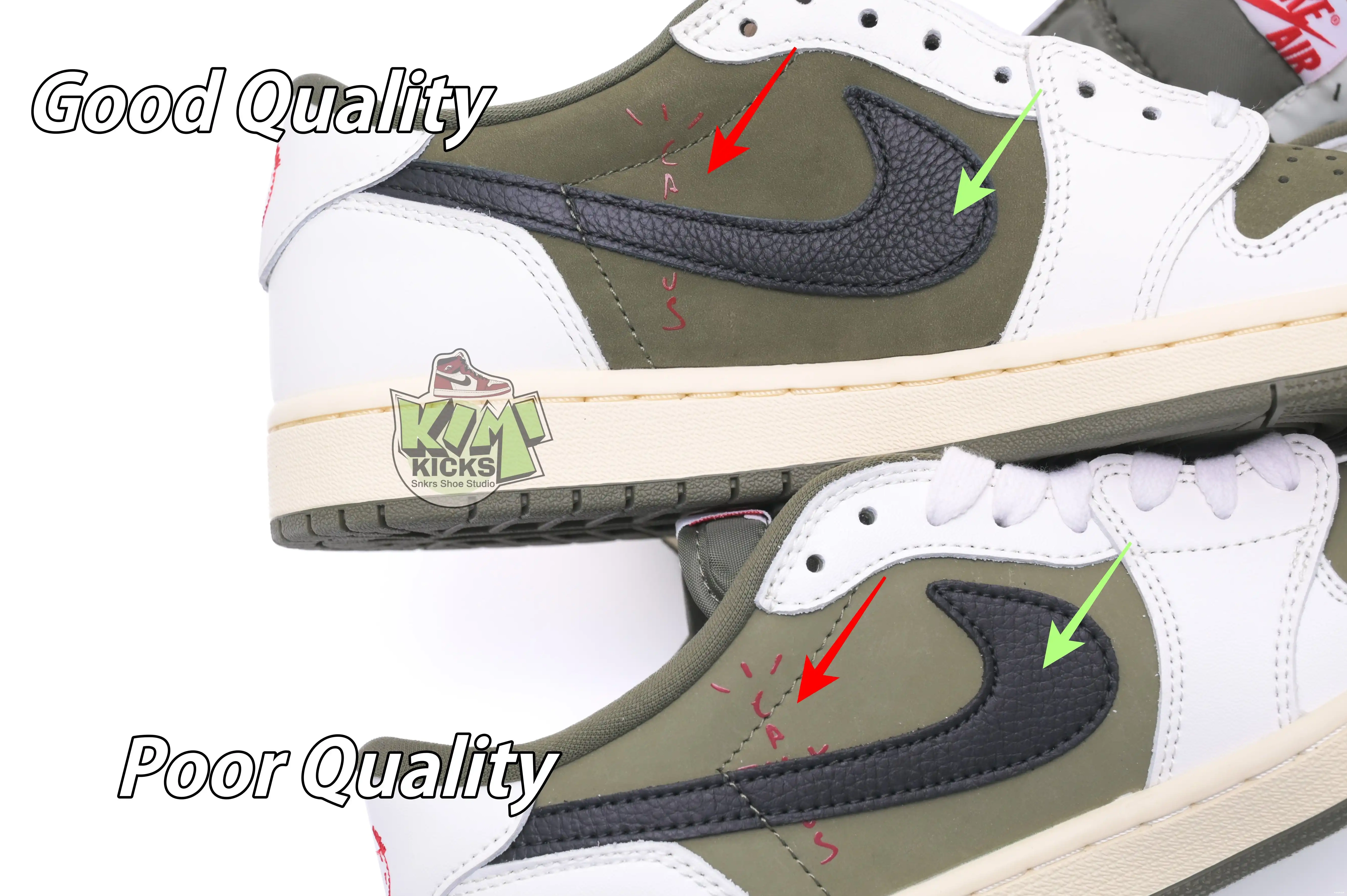 Travis Kimikick “Medium Air Scottx Jordan Olive” OG Jordan 1Low 0221